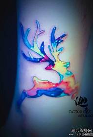 Leg color starry tattoo pattern