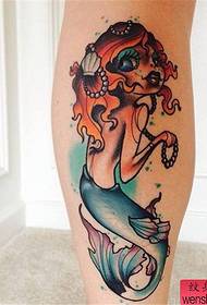 ການເຮັດວຽກ tattoo mermaid ສ້າງສັນຂາ