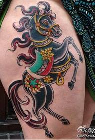 Leg fashion classic horse tattoo pattern