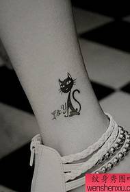 Láb nő, cica, tetoválás, munka