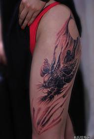 Klasický čtyřkřídlý králík tetovací vzor pro dívky nohy