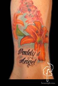 Modello tatuaggio giglio gamba