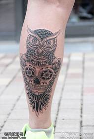 Tatuiruotė rekomenduoja kojos kaukolės pelėdos tatuiruotės paveikslėlį