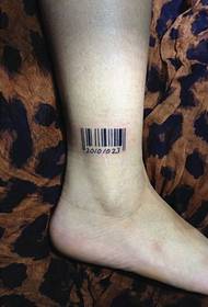Tattoo de Beijing Jinfengtang Show Works Works: Tattoo de códigos de barras das pernas
