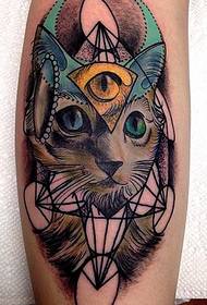 A cor da perna, o gato europeo e americano, o ollo de Deus, a tatuaxe funciona