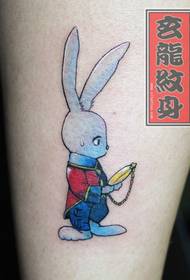 Modello del tatuaggio del coniglietto del fumetto della gamba preferita della ragazza