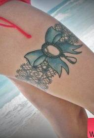 Bellezza gambe pop sexy arcu modello di tatuaggio di lace