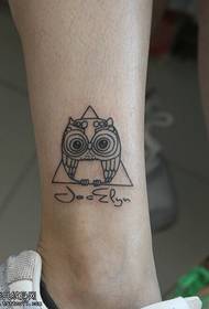 ქალი ფეხი cute owl tattoo მუშაობა