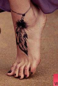 Pertunjukan tato, bagikan tato bulu di kaki