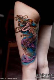 Classic cool awesome beauty legs mermaid tattoo pattern