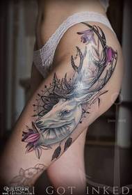 Woman Leg Antelope Tattoos by Tattoo Sharing