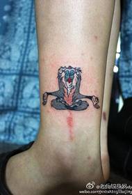 Noga trend klasyczny wzór kreskówki małpa tatuaż