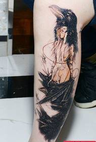 Tetovanie zdieľanie nohy vrana dievča tetovanie obrázok