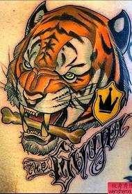 Шаблон татуювання голови тигра