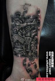 Fantastico modello classico di tatuaggio meccanico per le gambe delle ragazze