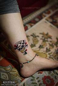Female ankle color tattoo picture