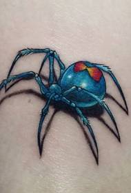 Bèl kap modèl tatoo kolore Spider sou janm yo