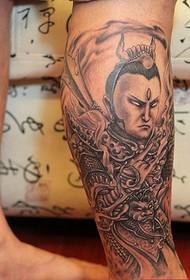 Picha ya kuonyesha tatoo ilipendekeza mfano wa ndama ya Erlang mungu