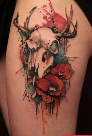 Tetovaža antilopa u boji nogu