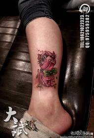 Девушка ноги милый мультфильм щенок татуировки