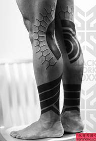 Male calf cool totem tattoo artwork picture display