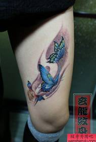 Beautiful popular butterfly tattoo pattern for female legs