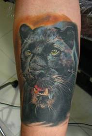 Modello di tatuaggio animale: modello di tatuaggio Pantera nera gamba leopardo