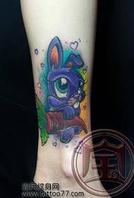 Beauty legs cute cartoon rabbit tattoo pattern