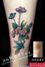 Красивая женская цветочная татуировка на ногах девушки