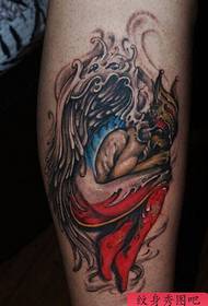 Tetováló show, javasolja a lábszár színű angyal tetoválást