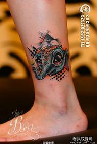 Cute and stylish baby elephant tattoo pattern on the legs