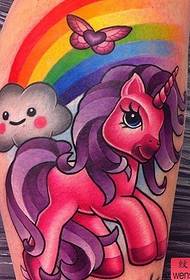 A leg unicorn tattoo pattern is shared by the tattoo show