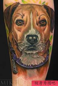 щенок цветной портрет татуировка