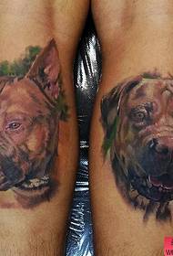 Gerçekçi bir renk köpek yavrusu portre dövme resim