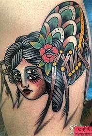 Pierna araña chica tatuaje trabajo