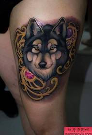 Ben hund tatuering mönster