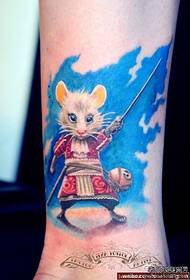 A cute mouse tattoo pattern with cute legs