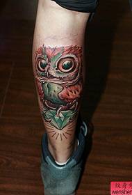 Tattoo show, recommend a leg color owl tattoo pattern