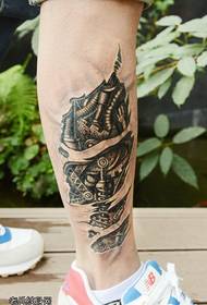 Leg 3D mechanical tattoos are shared by tattoos