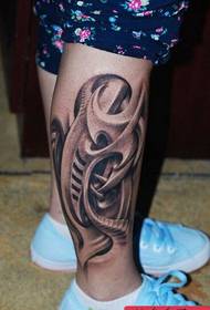 Legs, European and American tattoos