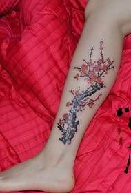 Changsha Xiaoyue tattoo tattoo-show werkt: schoonheid benen pruimtattoo