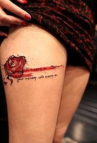 Tattoo Figur empfahl eine Frau Bein Rose Tattoo Tattoo funktioniert