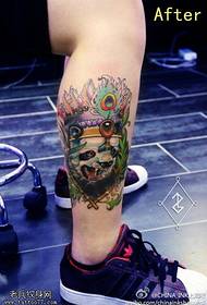 Tetovaža divovske pande u boji nogu djeluje po tetovaži
