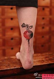 Tattoo ya radish ya mguu inafanya kazi