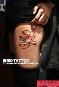 Beauty legs popular classic ink lotus tattoo pattern