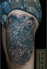 Leg hip hop two will tattoo pattern