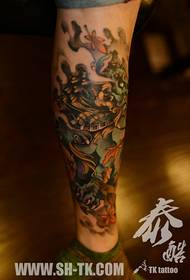 ფეხის მოდის მაგარი Tang lion tattoo ნიმუში