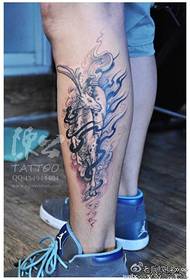 Leg fashion classic deer tattoo pattern