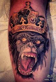 Umbukiso we-tattoo, uncoma umqhele we-orangutan tattoo