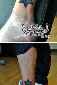 Нога популярный красивый звездный пятиконечная звезда татуировки